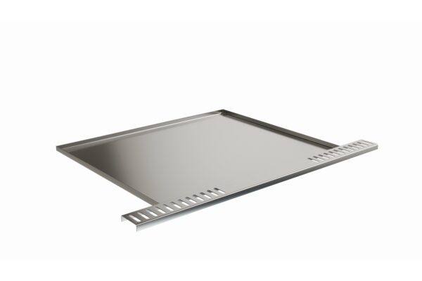 A digital rendering of a Drip Tray - Grease Pan ESL with handles, positioned on an isolated white background.