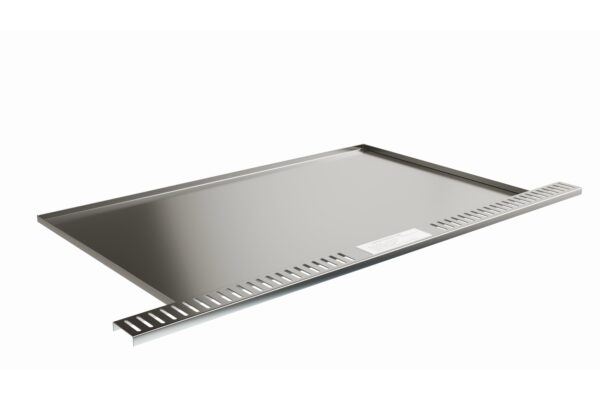 A digital rendering of a Drip Tray - Grease Pan with handles, positioned on an isolated white background.