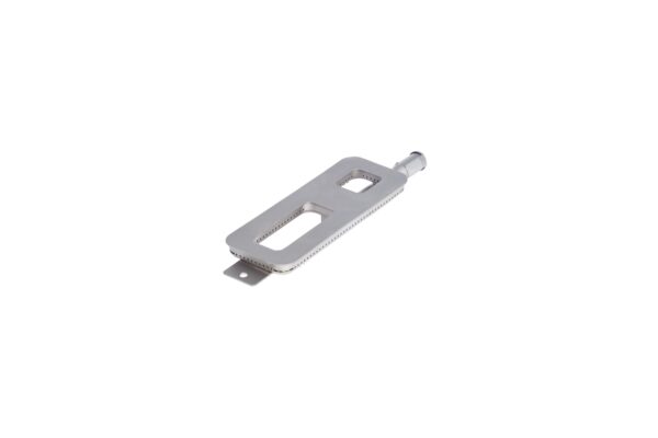 The HSL–32 Hibachi Griddle Station burner with a cylindrical latch hole and screw holes, isolated on a white background.