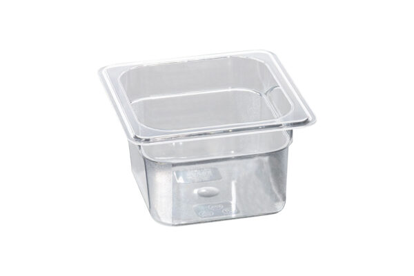 Clear plastic trays square, against a white background.