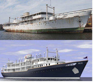 Before and after: rusty, worn ship transformed into a restored, sleek vessel—protect your investment!