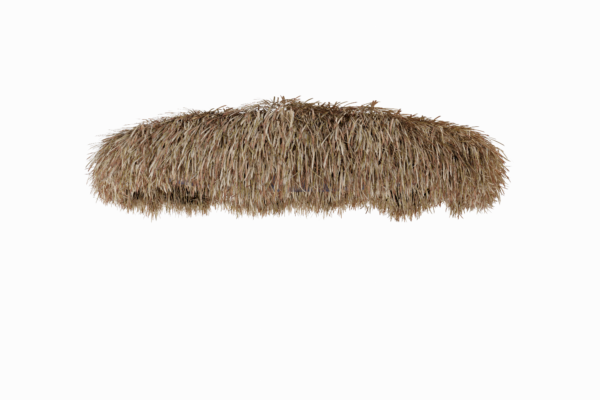 A horizontal, densely packed Tahiti Thatch Layer Synthetic - 12' Round, isolated against a white background.