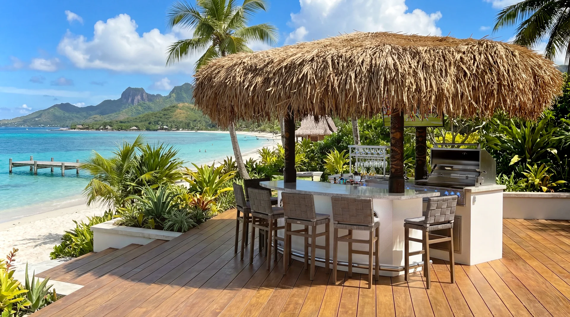 Tahiti Outdoor Kitchen with beautiful stone finish